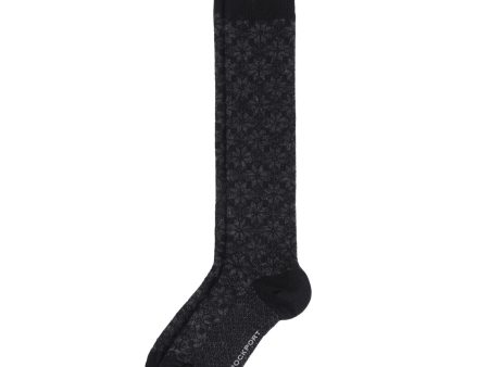 Rockport Men SOCKS WOOL BLEND FAIR ISLE KNEE  FITS 6-11 BLK Hot on Sale