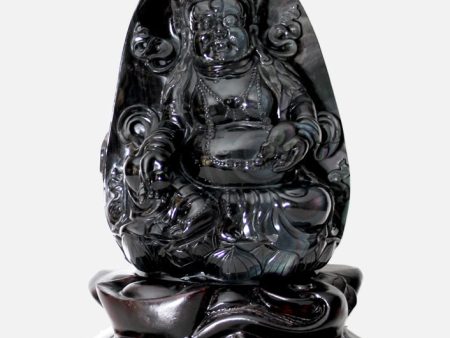 Obsidian Carving- The God of Wealth For Discount