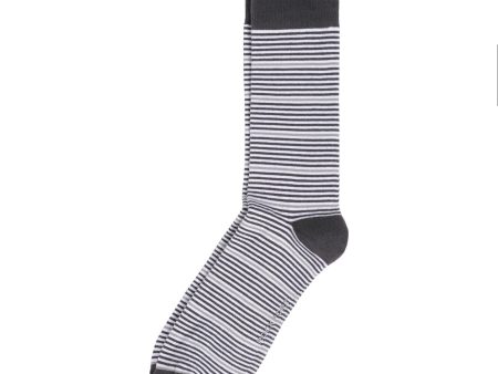 Rockport Men SOCKS STRIPE CREW FITS 9-11 CHRL For Discount