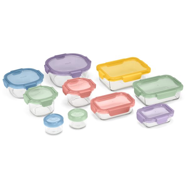 Color Lock® Glass 20pc Mixed Meal Prep Set Online Sale