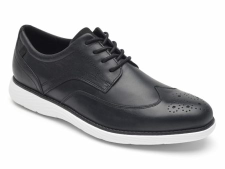 Rockport Men  WINGTIP BLACK WHITE OS For Cheap