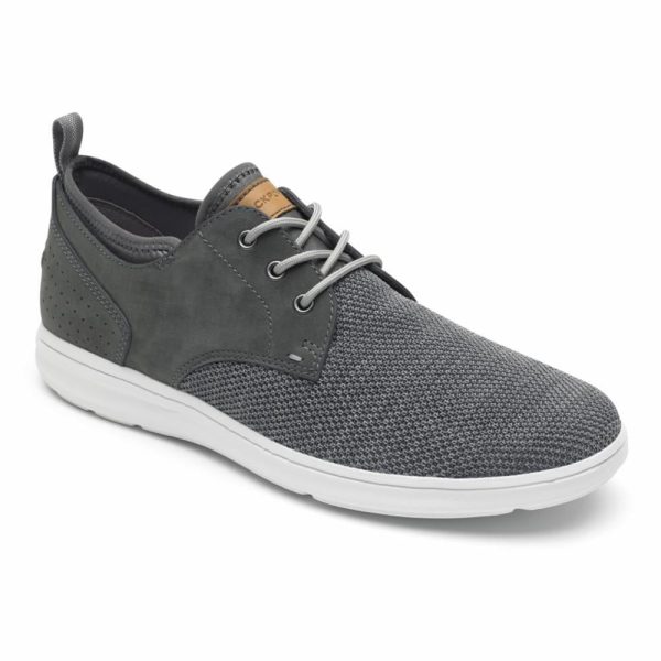 Rockport Men ZADEN PLAIN TOE OX PEWTER NUBUCK MESH For Cheap