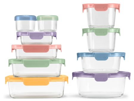 Color Lock® Glass 20pc Mixed Meal Prep Set Online Sale